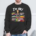 Book Lovers Bookworm Book Nerd I'm Ok Sweatshirt Gifts for Old Men