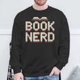 Book Nerd Retro Pixel Reading Librarian Aesthetic Sweatshirt Gifts for Old Men