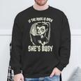 If The Book Is Open She's Busy Witch Goth Girl Loves To Read Sweatshirt Gifts for Old Men
