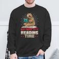 Book Reader Sloth Bookworm Reading Book Club Sweatshirt Gifts for Old Men