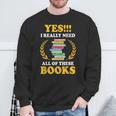 Book Reading Books Library Reading Rat Bookworm Sweatshirt Gifts for Old Men