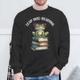 Book Reading Cute Frog Leap Into Reading Sweatshirt Gifts for Old Men