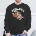 Book Reading Dinosaur T-Rex Dino Bookworm Sweatshirt Gifts for Old Men