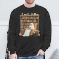 Bookish Ghost Haunted Library Cat Bookworm Book Lover Sweatshirt Gifts for Old Men