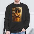 Bookish Melanin Afro Girl Reading Book Bookstore Woman Sweatshirt Gifts for Old Men