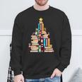 Booklovers Christmas Book Tree Sweatshirt Gifts for Old Men