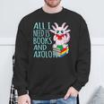 Books And Axolotl Kawaii Animal Axolotls Lover Owner Graphic Sweatshirt Gifts for Old Men Books And Axolotl Kawaii Animal Axolotls Lover Owner Graphic Sweatshirt Gifts for Old Men