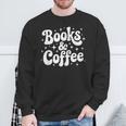 Books And Coffee Retro Reading Quote Sweatshirt Gifts for Old Men