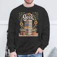 Books Geek Sunflower Floral Cute Vintage Books Reader Lover Sweatshirt Gifts for Old Men