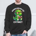 Books Never Go Extinct Reading Dinosaur Bookish Nerdy Sweatshirt Gifts for Old Men