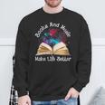 Books And Music Makes Life Better Fun Reading Motivation Sweatshirt Gifts for Old Men