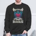 Bookworm Flying Mythical Creature Book Reading Dragon Sweatshirt Gifts for Old Men