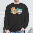 Bookworm Reading Hamster Books Sweatshirt Gifts for Old Men