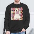 Boooks Halloween Ghost Pun Boo Books Groovy Ghost Sweatshirt Gifts for Old Men