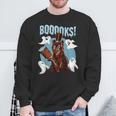 Booooks Cat Reading Book Ghosts Halloween Librarian Teacher For Men Women Kids Sweatshirt Gifts for Old Men