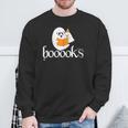 Booooks Halloween Cute Ghost Reading Library Books Sweatshirt Gifts for Old Men