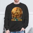 Boys Animal Wild About Reading Cheetah Book Sweatshirt Gifts for Old Men