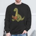 Brachiosaurus Dinosaur Reading Book Nerd Sweatshirt Gifts for Old Men