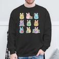 Bunny Reading Books Easter Day Teacher Librarian Book Women Sweatshirt Gifts for Old Men