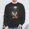 Camping Sheet Ghost Reading Book At Campfire Halloween Sweatshirt Gifts for Old Men