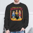 Caring For Your Evil Cat Retro Dark Humor Book Cover Sweatshirt Gifts for Old Men