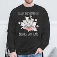 Cat & Book Lover Easily Distracted By Cats And Books For Men Women Kids Sweatshirt Gifts for Old Men Cat & Book Lover Easily Distracted By Cats And Books For Men Women Kids Sweatshirt Gifts for Old Men