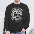 Cat Book And Coffee Make Life Beautiful Cat Mum Sweatshirt Gifts for Old Men