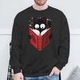 Cat Reads Book How To Live With Humans Sweatshirt Gifts for Old Men