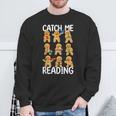 Catch Me Reading Christmas Gingerbread Man Teacher Book Sweatshirt Gifts for Old Men Catch Me Reading Christmas Gingerbread Man Teacher Book Sweatshirt Gifts for Old Men