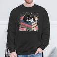 Cats Books & Coffee For Cat Lovers In Relaxed Weekend Sweatshirt Gifts for Old Men