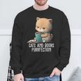 Cats And Books Purrfection Book Lover Book Nerd Librarian Sweatshirt Gifts for Old Men