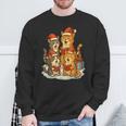 Cats Reading Books Christmas Tree Sweatshirt Gifts for Old Men