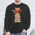 Cats And Reading Books Literature Sweatshirt Gifts for Old Men Cats And Reading Books Literature Sweatshirt Gifts for Old Men