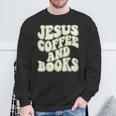 Christian Book Lover Coffee And Jesus Faith Reading Sweatshirt Gifts for Old Men