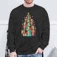 Christmas Book Tree Holiday Loves Reading Bookworm Sweatshirt Gifts for Old Men