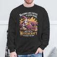 Coffee Book Witchcraft Witch Witches Bookish Reader Reading Sweatshirt Gifts for Old Men
