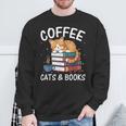 Coffee Cats And Books Cute Kitten Reading Sweatshirt Gifts for Old Men Coffee Cats And Books Cute Kitten Reading Sweatshirt Gifts for Old Men