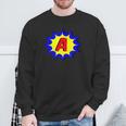 Comic Book Style Monogram Initial Letter A Superhero Sweatshirt Gifts for Old Men