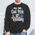 All The Cool Kids Are Reading Book Vintage Retro Sunset Sweatshirt Gifts for Old Men