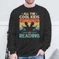 All The Cool Kids Are Reading Retro Book Lovers Reader Nerd Sweatshirt Gifts for Old Men