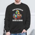 Cool Vintage Easily Distracted By Ducks & Books Lover Sweatshirt Gifts for Old Men