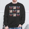 Coquette Bow Book US Flag 4th Of July Librarian Bookworm Sweatshirt Gifts for Old Men