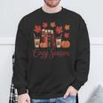 Cozy Season Autumn Leaves Books Pumpkins Fall Halloween Sweatshirt Gifts for Old Men Cozy Season Autumn Leaves Books Pumpkins Fall Halloween Sweatshirt Gifts for Old Men