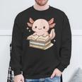 Cute Axolotl Reading Books Shirt Kawaii Axolotl Lover Sweatshirt Gifts for Old Men Cute Axolotl Reading Books Shirt Kawaii Axolotl Lover Sweatshirt Gifts for Old Men