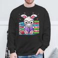 Cute Bunny Reader Rabbit Book Lover Reading Sweatshirt Gifts for Old Men