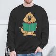 Cute Dog Reading A Human Training Book Dog Sweatshirt Gifts for Old Men
