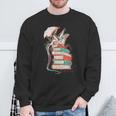 Cute Dragon Reading Cat Books Dragon Sweatshirt Gifts for Old Men