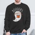 Cute Ghost Book Reading Halloween Teacher Top Sweatshirt Gifts for Old Men