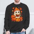 Cute Ghost Reading Book Autumn Pumpkins Cat Coffee Halloween Sweatshirt Gifts for Old Men Cute Ghost Reading Book Autumn Pumpkins Cat Coffee Halloween Sweatshirt Gifts for Old Men