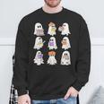 Cute Ghost Reading Books Teacher Halloween Reading Men Women Kids Sweatshirt Gifts for Old Men